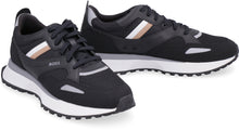 Load image into Gallery viewer, Leather and fabric low-top sneakers
