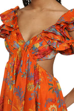 Load image into Gallery viewer, Ginger Frill printed silk dress
