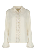 Load image into Gallery viewer, Silk blouse with lace edges
