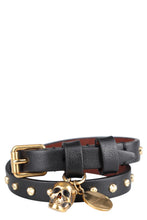 Load image into Gallery viewer, Skull charm leather double-wrap bracelet

