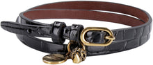Load image into Gallery viewer, Leather bracelet with metal logo pendant and skull
