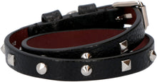 Load image into Gallery viewer, Leather bracelet with metal logo pendant and skull

