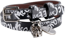 Load image into Gallery viewer, Leather bracelet with medallion and skull
