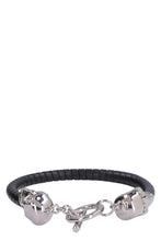 Load image into Gallery viewer, Skull leather bracelet
