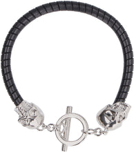 Load image into Gallery viewer, Skull leather bracelet
