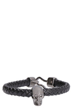 Load image into Gallery viewer, Skull braided leather bracelet
