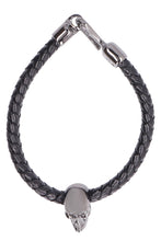 Load image into Gallery viewer, Skull braided leather bracelet
