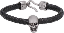 Load image into Gallery viewer, Skull braided leather bracelet
