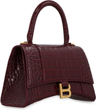Load image into Gallery viewer, Hourglass crocodile print leather handbag
