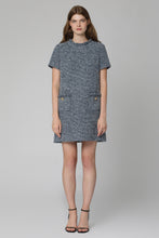 Load image into Gallery viewer, Tweed dress with gold buttons
