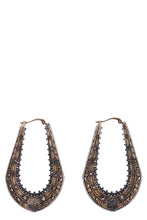 Load image into Gallery viewer, Embellished antique gold-tone earrings
