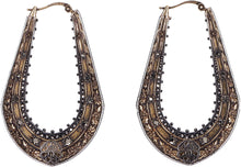 Load image into Gallery viewer, Embellished antique gold-tone earrings
