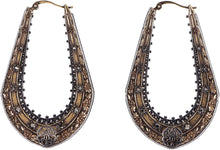 Load image into Gallery viewer, Embellished antique gold-tone earrings
