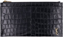 Load image into Gallery viewer, Logo detail flat leather pouch
