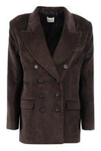 Load image into Gallery viewer, Double-breast velvet blazer
