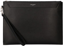 Load image into Gallery viewer, Logo detail flat leather pouch
