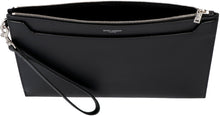 Load image into Gallery viewer, Logo detail flat leather pouch

