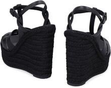 Load image into Gallery viewer, Leather wedge espadrilles
