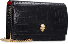 Load image into Gallery viewer, Skull croco-print leather clutch
