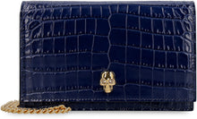 Load image into Gallery viewer, Skull croco-print leather clutch
