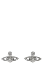 Load image into Gallery viewer, Metal earrings with decorative crystals
