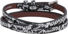 Load image into Gallery viewer, Leather bracelet with metal logo pendant and skull

