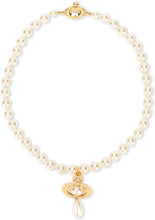 Load image into Gallery viewer, Pearl necklace with orb pendant
