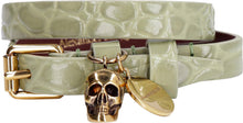 Load image into Gallery viewer, Skull logo plate leather bracelet
