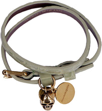 Load image into Gallery viewer, Skull logo plate leather bracelet
