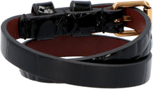 Load image into Gallery viewer, Leather bracelet with metal logo pendant and skull
