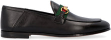 Load image into Gallery viewer, Web detail leather loafers
