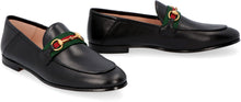 Load image into Gallery viewer, Web detail leather loafers
