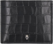 Load image into Gallery viewer, Croco-print leather wallet

