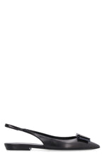 Load image into Gallery viewer, Leather pointy-toe flat slingback
