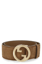Load image into Gallery viewer, Leather belt with interlocking G buckle
