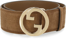 Load image into Gallery viewer, Leather belt with interlocking G buckle
