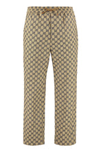 Load image into Gallery viewer, GG print stretch cotton trousers
