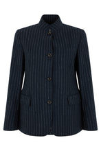 Load image into Gallery viewer, Single-breasted jacket in striped wool fabric
