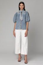 Load image into Gallery viewer, Lantern denim blouse
