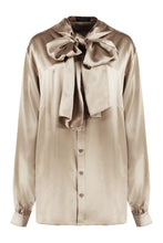 Load image into Gallery viewer, Pussy-bow silk blouse
