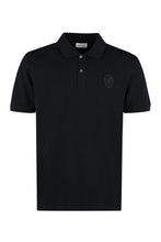 Load image into Gallery viewer, Embroidered patch cotton piqué polo shirt
