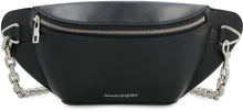 Load image into Gallery viewer, Biker leather belt bag with logo
