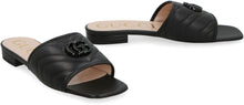Load image into Gallery viewer, Leather slides with logo

