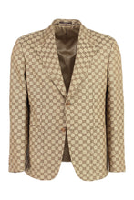 Load image into Gallery viewer, Linen blend single-breast jacket
