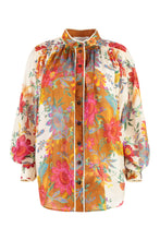 Load image into Gallery viewer, Ginger Relaxed flowers printed silk blouse
