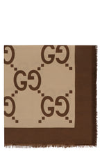 Load image into Gallery viewer, Jacquard shawl with frayed edges
