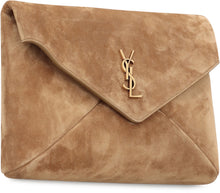 Load image into Gallery viewer, Large suede Cassandre envelope pouch
