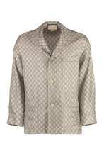 Load image into Gallery viewer, GG Supreme logo print silk blazer
