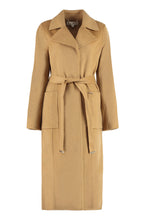 Load image into Gallery viewer, Belted wool-blend coat
