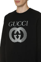 Load image into Gallery viewer, Cotton crew-neck sweatshirt with logo
